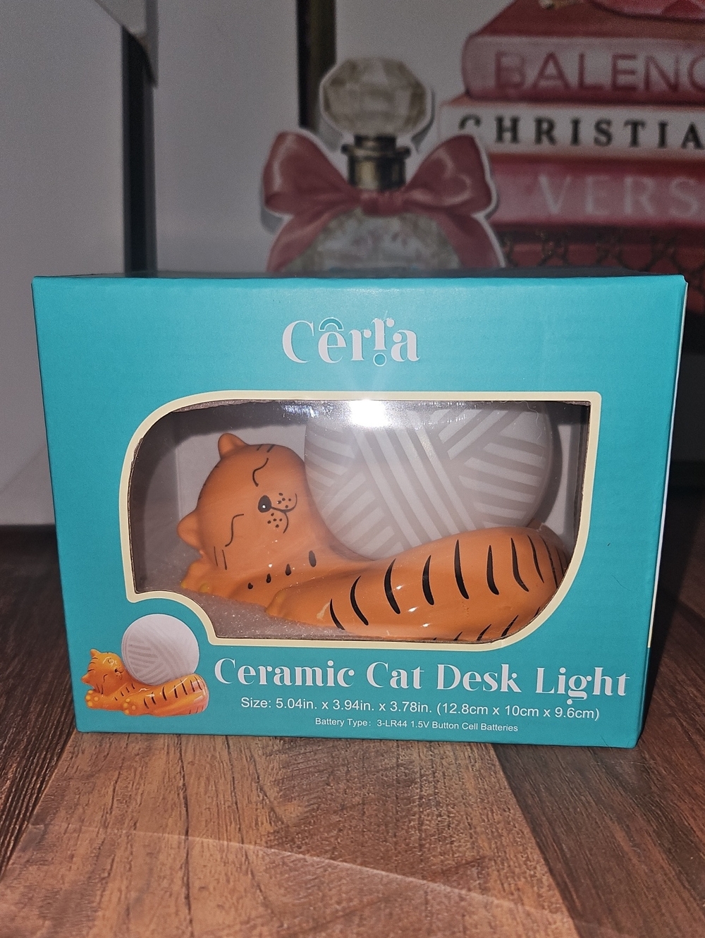Orange Ceramic Cat Desk Light - Decorative Home Accent